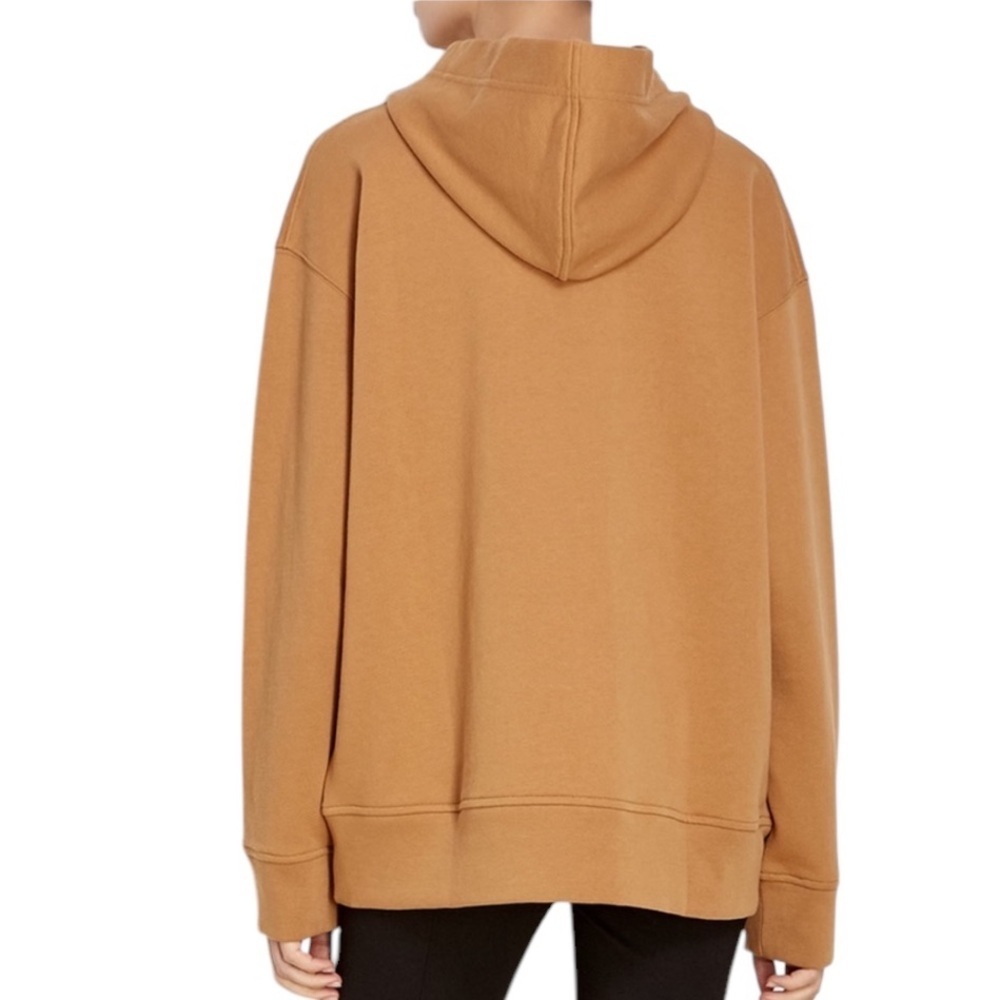 Vince Oversized Cotton Terry Cardigan Hoodie in Honey Brown Size M - Picture 13 of 14